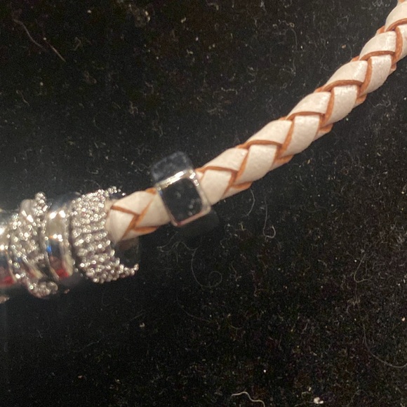 Silver Tone and Braided Cord Necklace - Picture 3 of 5